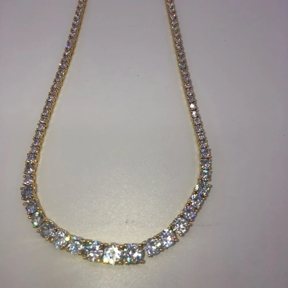 20ct Gradient Tennis Necklace - Picture 6 of 14